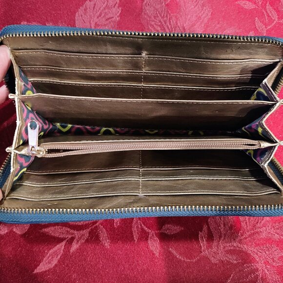 Anne Klein Blue Zip Around Long Wallet, Used - Picture 14 of 15